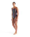 WOMEN'S ARENA POSEIDONIA SWIMSUIT SWIM PRO BACK ASPHALT-CORAL