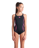 GIRL'S ARENA POSEIDONIA SWIMSUIT SWIM PRO BACK BLACK