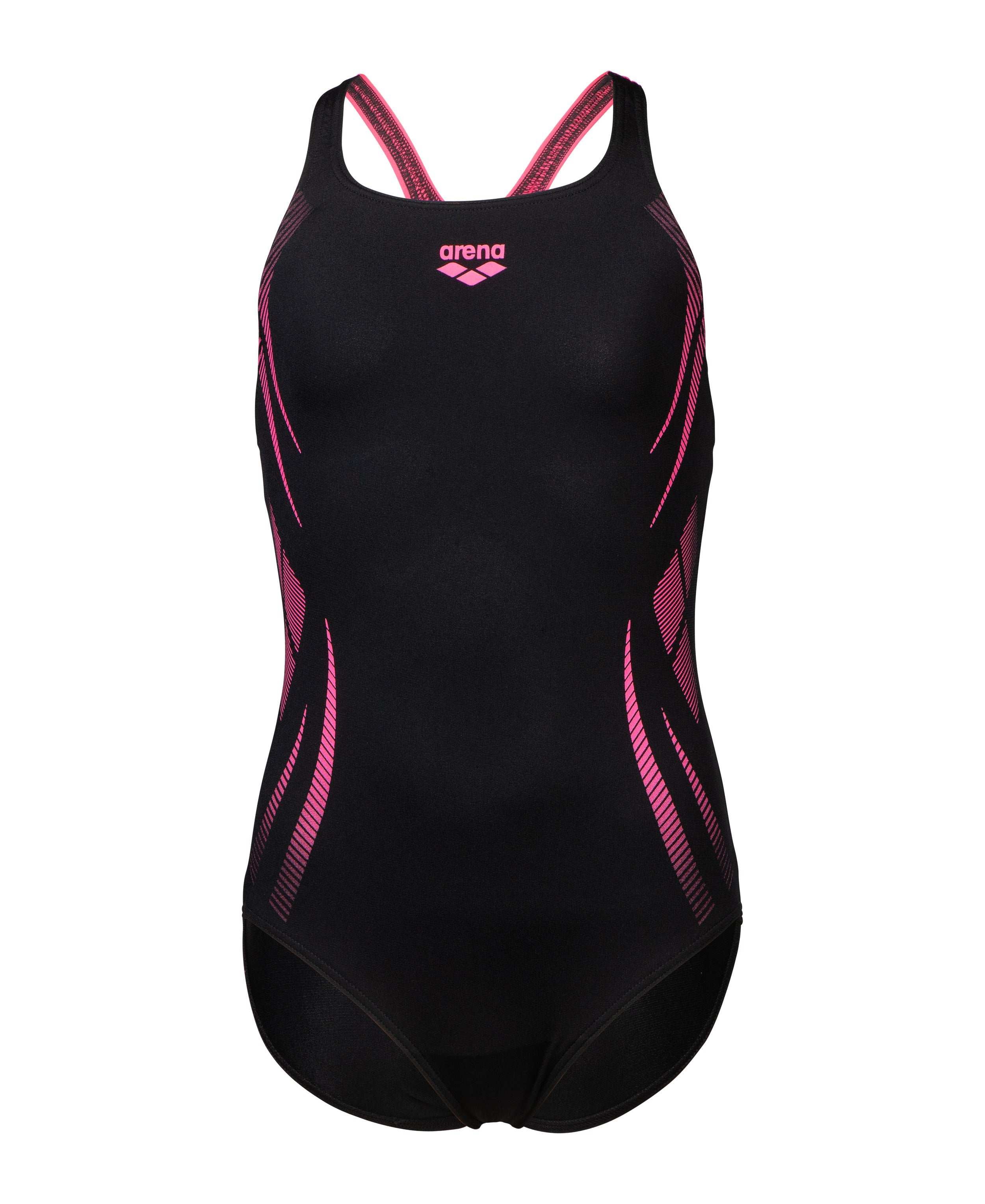 GIRL'S ARENA POSEIDONIA SWIMSUIT SWIM PRO BACK BLACK