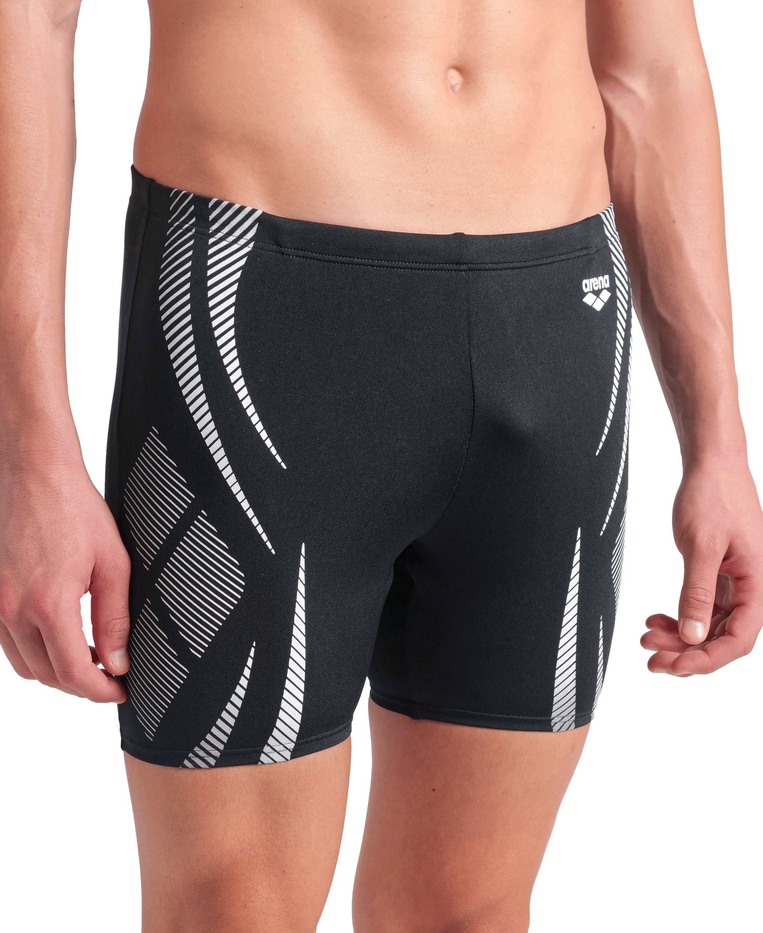 MEN'S ARENA POSEIDONIA SWIM MID JAMMER BLACK-WHITE