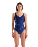 WOMEN'S ARENA STARS RAIN SWIMSUIT U BACK NAVY MULTI