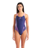 WOMEN'S ARENA LILY SWIMSUIT SWIM PRO BACK LB NAVY-ORCHID