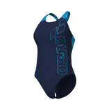 WOMEN'S ARENA SCRATCHY SWIMSUIT V BACK NAVY-TURQUOISE