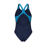 WOMEN'S ARENA SCRATCHY SWIMSUIT V BACK NAVY-TURQUOISE