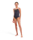 GIRL'S ARENA MULTIPLE DOT SWIMSUIT SWIM PRO BACK L