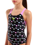 GIRL'S ARENA MULTIPLE DOT SWIMSUIT SWIM PRO BACK L