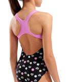 GIRL'S ARENA MULTIPLE DOT SWIMSUIT SWIM PRO BACK L