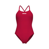 WOMEN'S ARENA SWIMSUIT TIE BACK SOLID RED