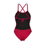 WOMEN'S ARENA SWIMSUIT TIE BACK SOLID RED