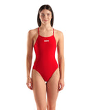 WOMEN'S ARENA SWIMSUIT TIE BACK SOLID RED