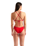 WOMEN'S ARENA SWIMSUIT TIE BACK SOLID RED