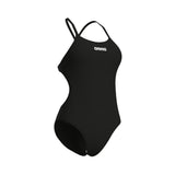 WOMEN'S ARENA SWIMSUIT TIE BACK SOLID BLACK