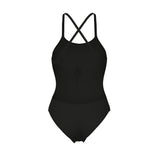 WOMEN'S ARENA SWIMSUIT TIE BACK SOLID BLACK
