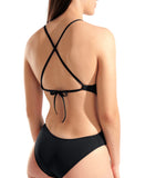WOMEN'S ARENA SWIMSUIT TIE BACK SOLID BLACK