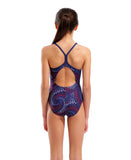 GIRL'S ARENA FIREFLOW SWIMSUIT LIGHTDROP BACK NAVY