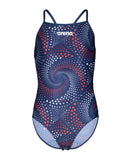 GIRL'S ARENA FIREFLOW SWIMSUIT LIGHTDROP BACK NAVY