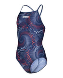 GIRL'S ARENA FIREFLOW SWIMSUIT LIGHTDROP BACK NAVY