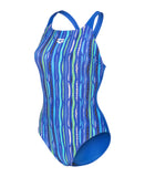 Arena Stripes Badedragt Damer – Blå/Multi