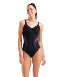 Arena Shimmering Badedragt – Sort/Violet