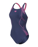 Arena Graphic Badedragt Damer – Navy/Pink