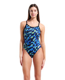 Arena Women's Wave Swimsuit Challenge Back – Black/Multi