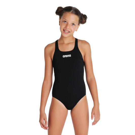 GIRL'S TEAM SWIMSUIT SWIM PRO SOLID BLACK-WHITE