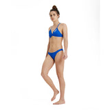 WOMEN'S TEAM SWIM TOP TIE BACK SOLID ROYAL-WHITE