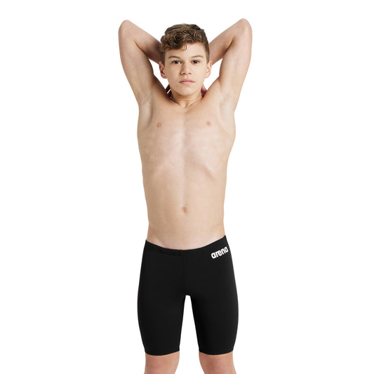 BOY'S TEAM SWIM JAMMER SOLID BLACK-WHITE