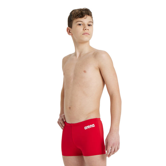 BOY'S TEAM SWIM SHORT SOLID RED-WHITE