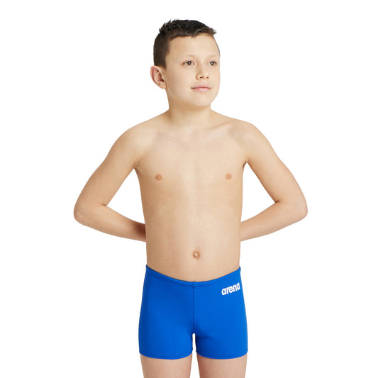 BOY'S TEAM SWIM SHORT SOLID ROYAL-WHITE