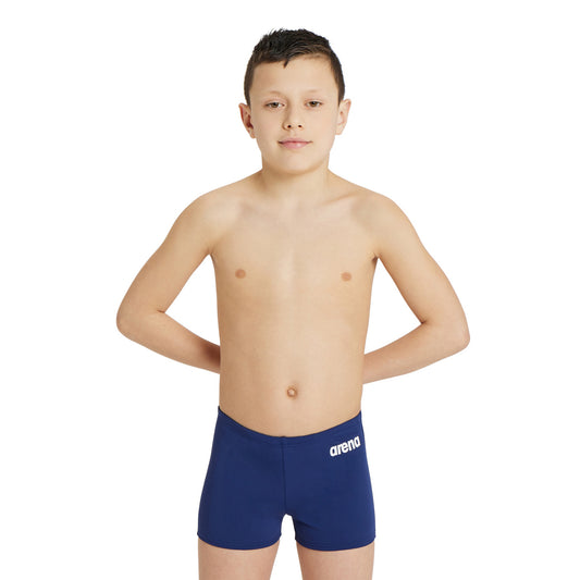 BOY'S TEAM SWIM SHORT SOLID NAVY-WHITE