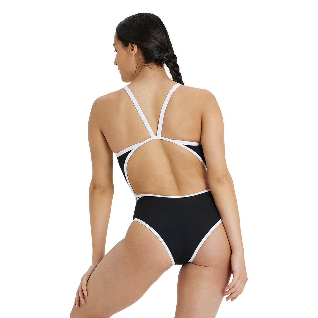WOMEN'S ARENA ICONS SUPER FLY BACK SOLID BLACK-WHI