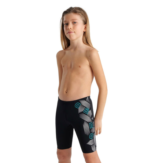 BOY'S SWIM JAMMER GRAPHIC BLACK