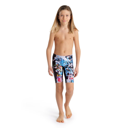 BOY'S SWIM JAMMER PLACEMENT BLACK-MULTI