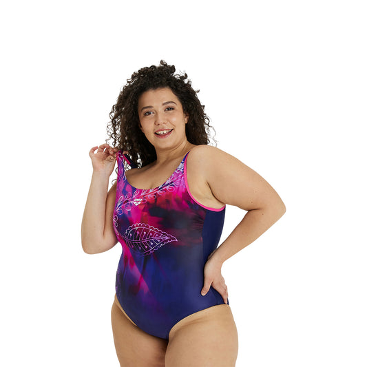 WOMEN'S SWIMSUIT U BACK PLACEMENT B PLUS NAVY-FREA