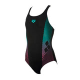Arena Espiral badedragt Junior - Sort/grøn