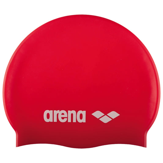 Arena Silicone badehætte Junior - Rød/hvidt logo
