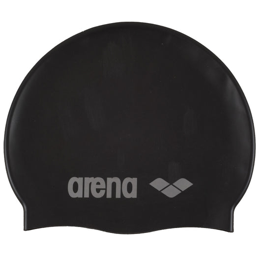 Arena Silicone badehætte Junior - Sort/Sølv logo