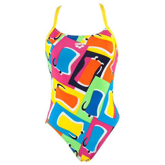 Arena Espresso badedragt - Navy/yellow/green/multi