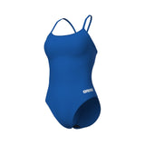 WOMEN'S SWIMSUIT LACE BACK SOLID ROYAL-WHITE