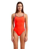 Arena Women's Team Swimsuit Lace Back Solid - Orange/Sort