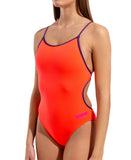 Arena Women's Team Swimsuit Lace Back Solid - Orange/Sort