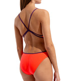 Arena Women's Team Swimsuit Lace Back Solid - Orange/Sort