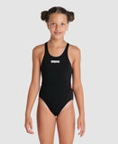 Arena Pige Team Badedragt Tech Solid – Black/White