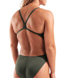 WOMEN'S TEAM SWIMSUIT CHALLENGE SOLID - MØRK GRØN/PINK