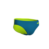 MEN'S TEAM SWIM BRIEFS SOLID - BLUE COSMO-ARTIC LIME