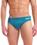 MEN'S TEAM SWIM BRIEFS SOLID - BLUE COSMO-ARTIC LIME