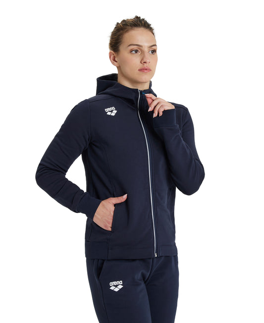 WOMEN'S TEAM HOODED JACKET PANEL NAVY