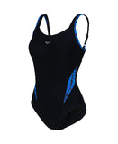 Bodylift badedragt til kvinder – Cloe Strap Back, sort/multi