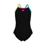 GIRL'S ARENA SWIMSUIT LIGHT DROP SOLID BLACK